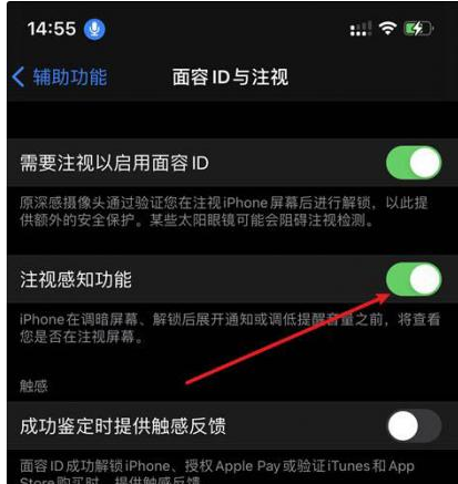 开封苹果14维修网点分享iPhone14注视感知功能有什么用 